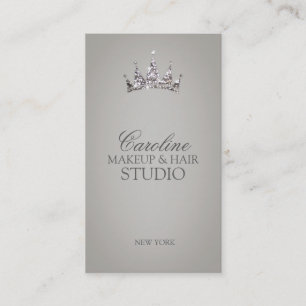 Glitter Crown Symbol Makeup & Hair Stylist Card