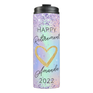 Glitter Custom Retirement Gift For Her Thermal Tum Thermal Tumbler