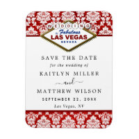Glitter Damask Las Vegas Wedding Save The Date