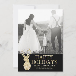 Glitter Deer Photo Cards   Christmas