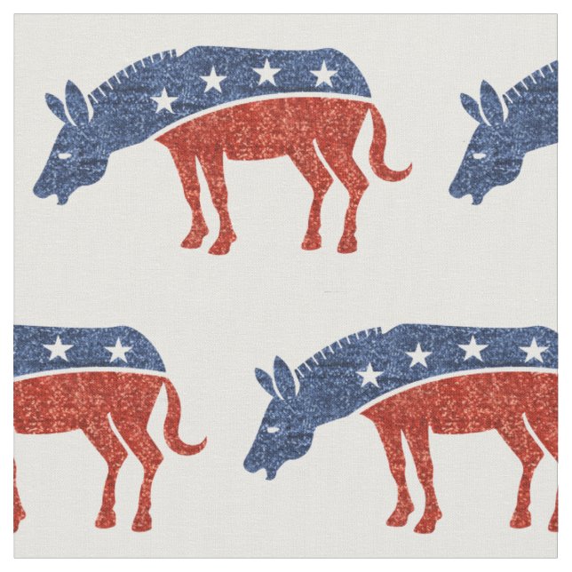 glitter democrat donkey fabric (Close Up)