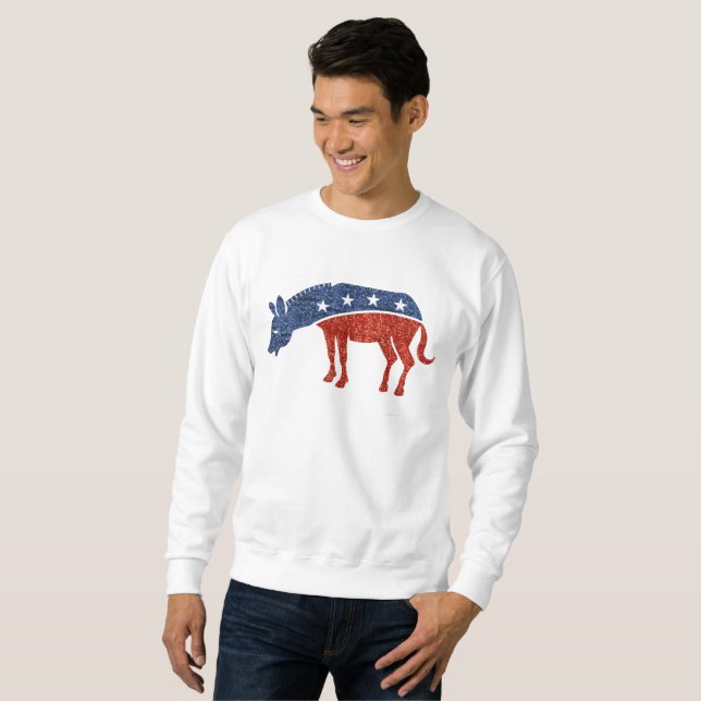 glitter democrat donkey mens sweatshirt (Front Full)