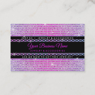 Glitter Diamonds Girly Jewellery Business Card