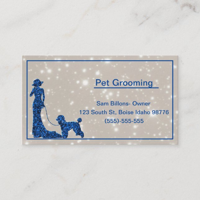 Glitter Dog Grooming Business Card (Front)