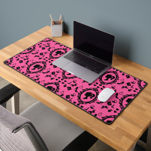 Glitter Doll Birthday Pink Glam Fashion Desk Mat