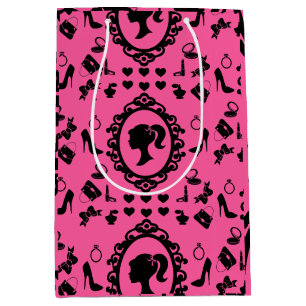 Glitter Doll Birthday Pink Glam Fashion Medium Gift Bag