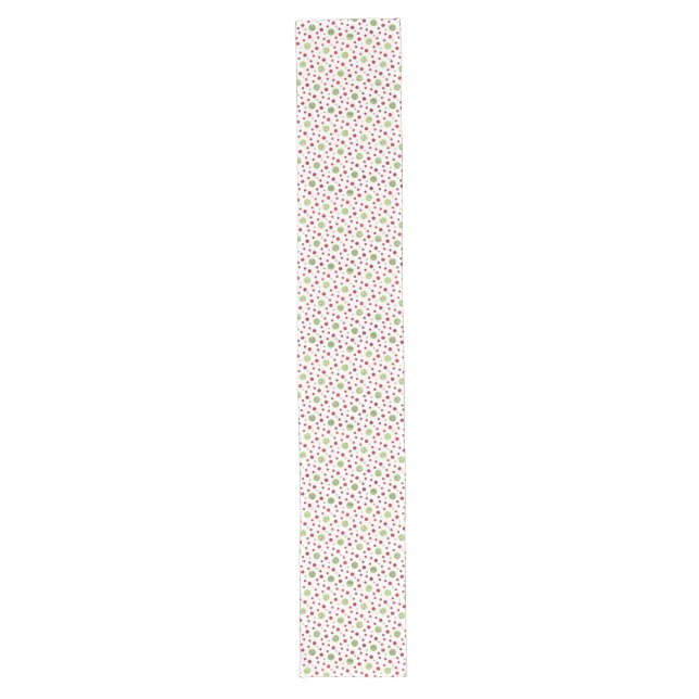 Glitter Dots in Christmas Red and Green Glitter Long Table Runner (Front)