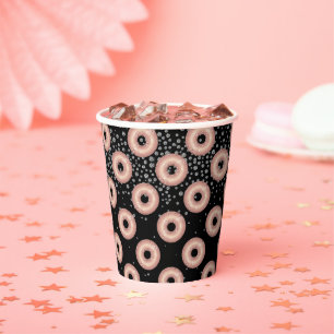 Glitter Doughnut Confetti Pattern Paper Cups