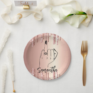 Glitter Drips Bachelorette Party   Bridal Party Paper Plate