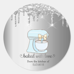 Glitter Drips Bakery Pastry Mixer Classic Round Sticker