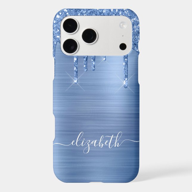 Glitter Drips Blue Monogram (Back)