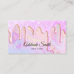 glitter drips design business card
