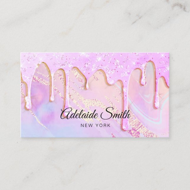 glitter drips design business card (Front)