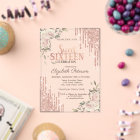 Glitter Drips Floral Rose Gold Floral Sweet 16