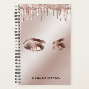 Glitter Drips Makeup Eyebrow Eyes Lashes Rose Gold Planner