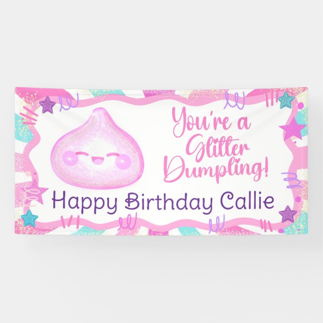 Glitter Dumpling Birthday Banner  (Horizontal)