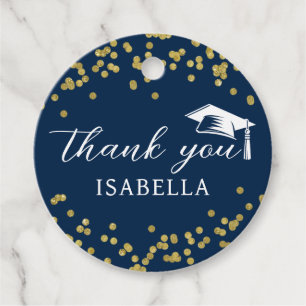 Glitter Dust Confetti Graduation Thank You Favour Tags