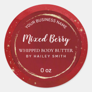 Glitter Dust Red And Gold Whipped Body Butter Classic Round Sticker