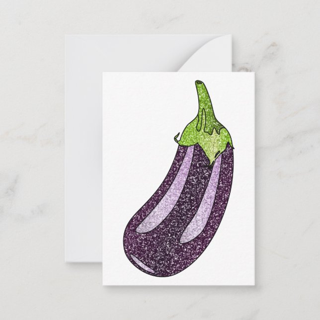 Glitter Eggplant Card (Front)