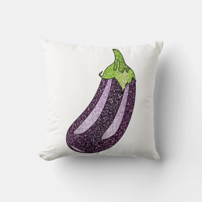 Glitter Eggplant Cushion (Front)