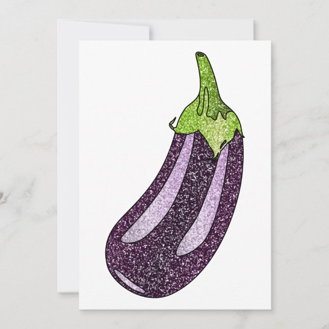Glitter Eggplant Holiday Card (Front)