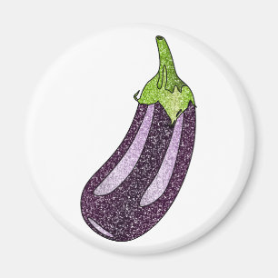 Glitter Eggplant Magnet
