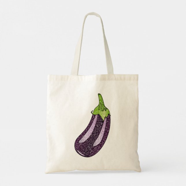 Glitter Eggplant Tote Bag (Back)