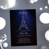 Glitter Eiffel Paris Minimal Purple Bridal Shower