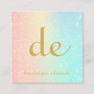 Glitter Elegant Modern Gold Cosmetics Square Square Business Card