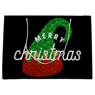 Glitter Elf Hat Large Gift Bag