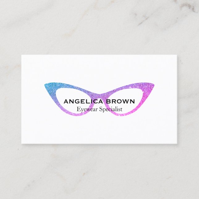 Glitter Eye Glasses Business Card (Front)
