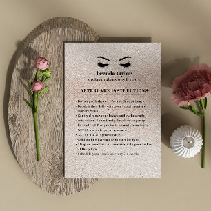 Glitter Eyelash  Browbar Aftercare Instructions Business Card