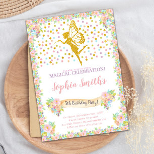 Glitter Fairy Birthday Invitations