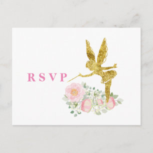 glitter fairy invitation rsvp postcard