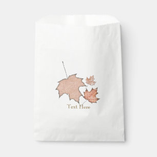 Glitter Fall Leaves Winter Golden Autumn Party Favour Bags