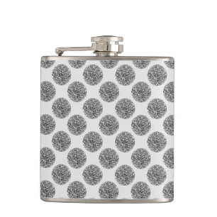 Glitter Faux Foil Confetti Dots Hip Flask