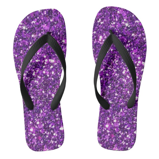Glitter Flip-Flops, Flip-Flops with Purple colour  Jandals (Footbed)