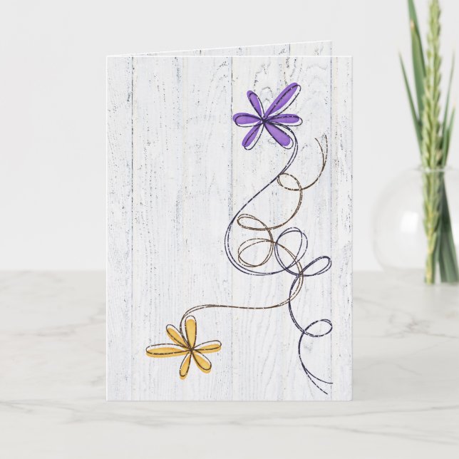 Glitter Flowers Get Well Soon Card (Front)