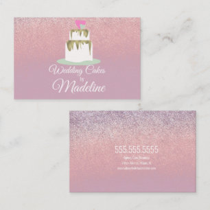 Glitter Foil Wedding Cake Tier Bakery Baker Busine Business Card