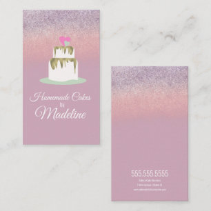 Glitter Foil Wedding Cake Tier Bakery Baker Business Card