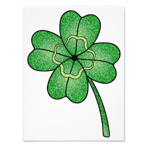 Glitter Four Leaf Clover Photo Print