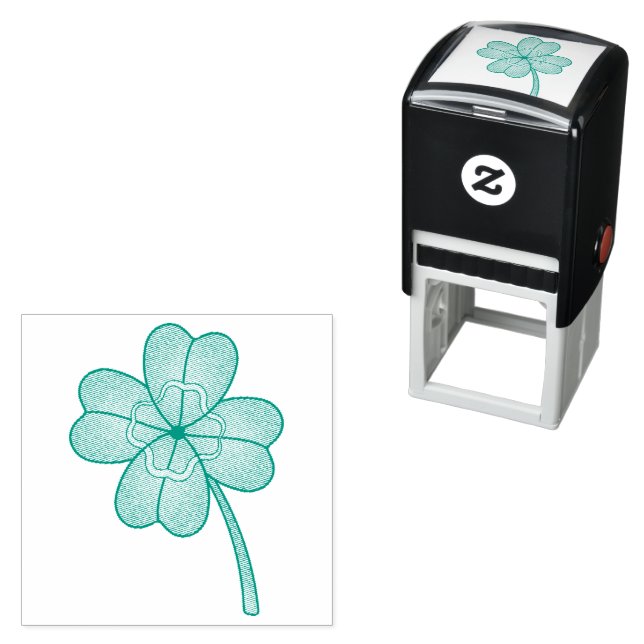 Glitter Four Leaf Clover Self-inking Stamp (In Situ)