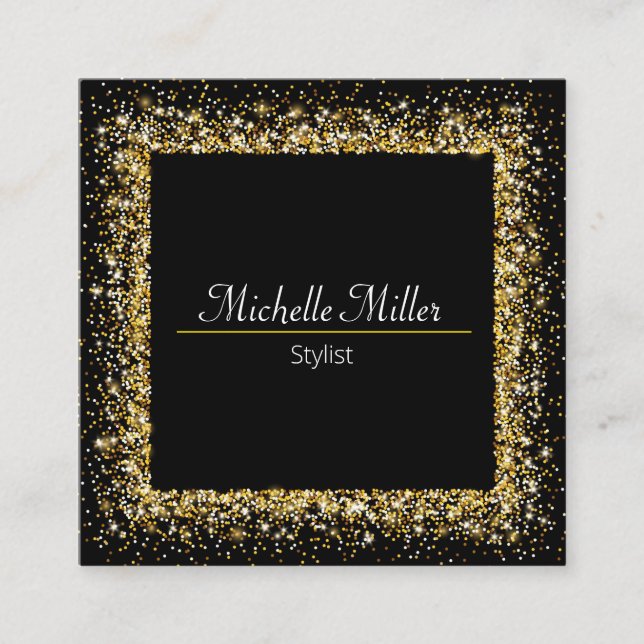 Glitter Frame - Square Business Card (Front)