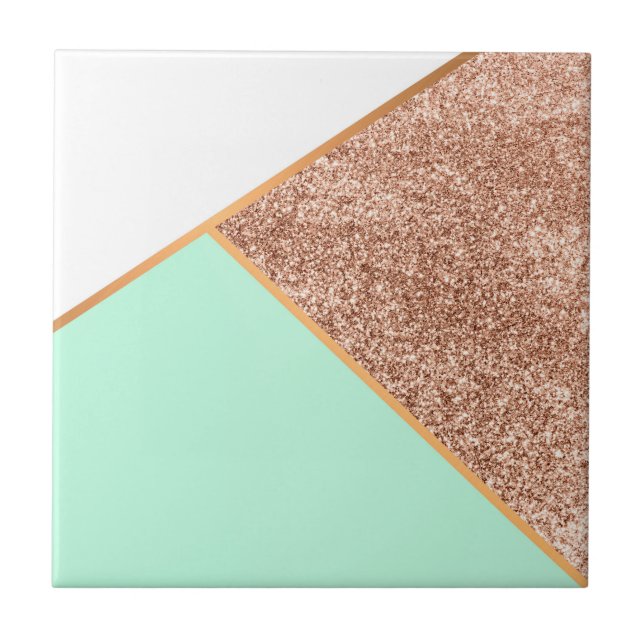 Glitter Geometric Abstract Mosaic Tile (Front)