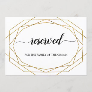 Glitter Geometric Frame Calligraphy Reserved Sign Invitation