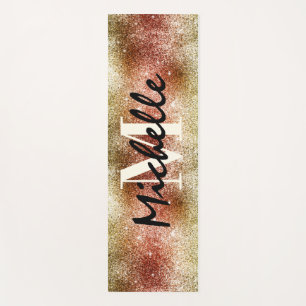 Glitter Girl Monogrammed Workout Yoga Mat