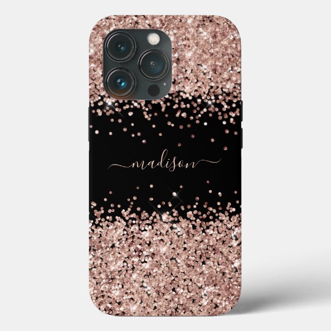 Glitter Girly Sparkle Sweet 16 Rose Gold Case-Mate iPhone Case (Back)