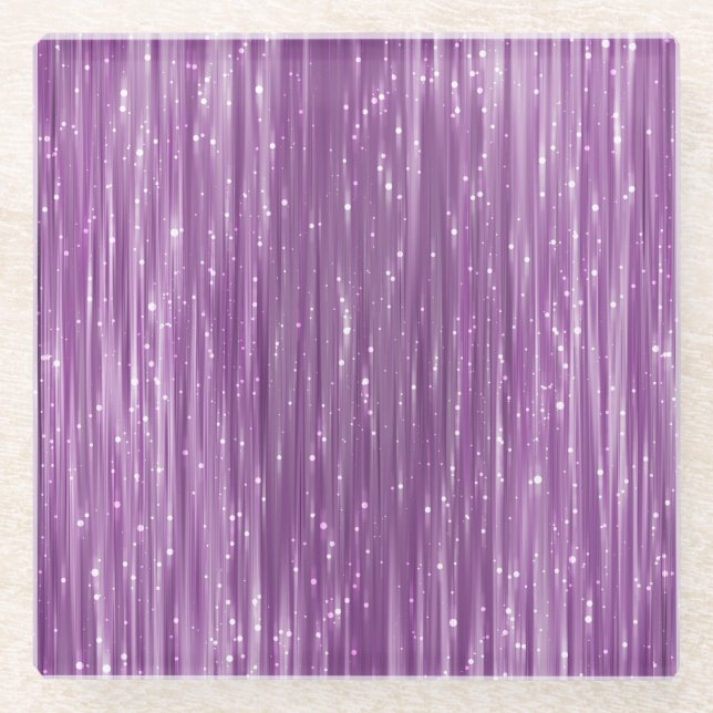 Glitter Glam: Bright Pink Sparkle Glass Coaster (Front)