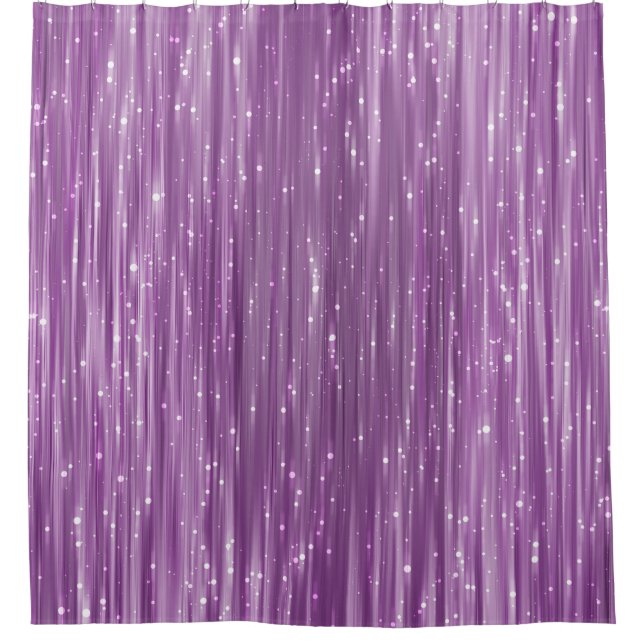 Glitter Glam: Bright Pink Sparkle Shower Curtain (Front)