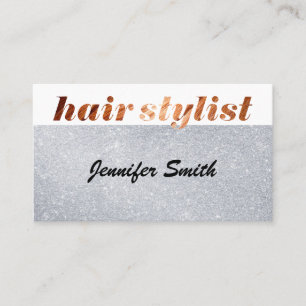 Glitter Glamour Hair Stylist Font Business Card